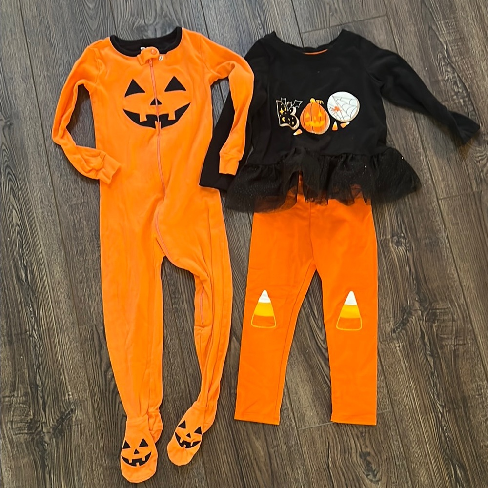 Cat & Jack Halloween Pumpkin Costume Set - Orange and Black